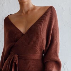 SHOWPO BROWN SWEATER BODYSUIT